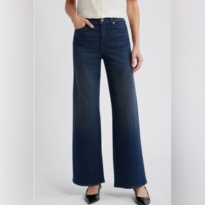 FRAME Le Slim Palazzo Jeans Dark Blue Wash Beaumont, Size 27